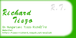 richard tiszo business card